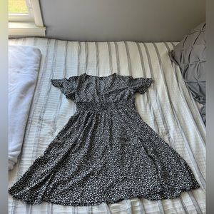 Black and White Floral Dress